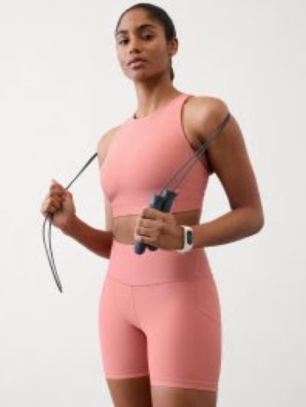 Athleta Interval Stash High Rise 5" Short Natural Rose